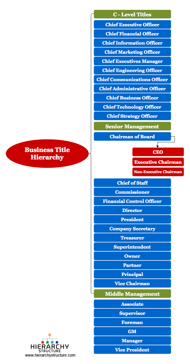 What is the hierarchy of rank in business job titles
